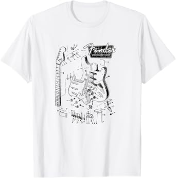 Fender Stratocaster Breakdown Schematics T-Shirt