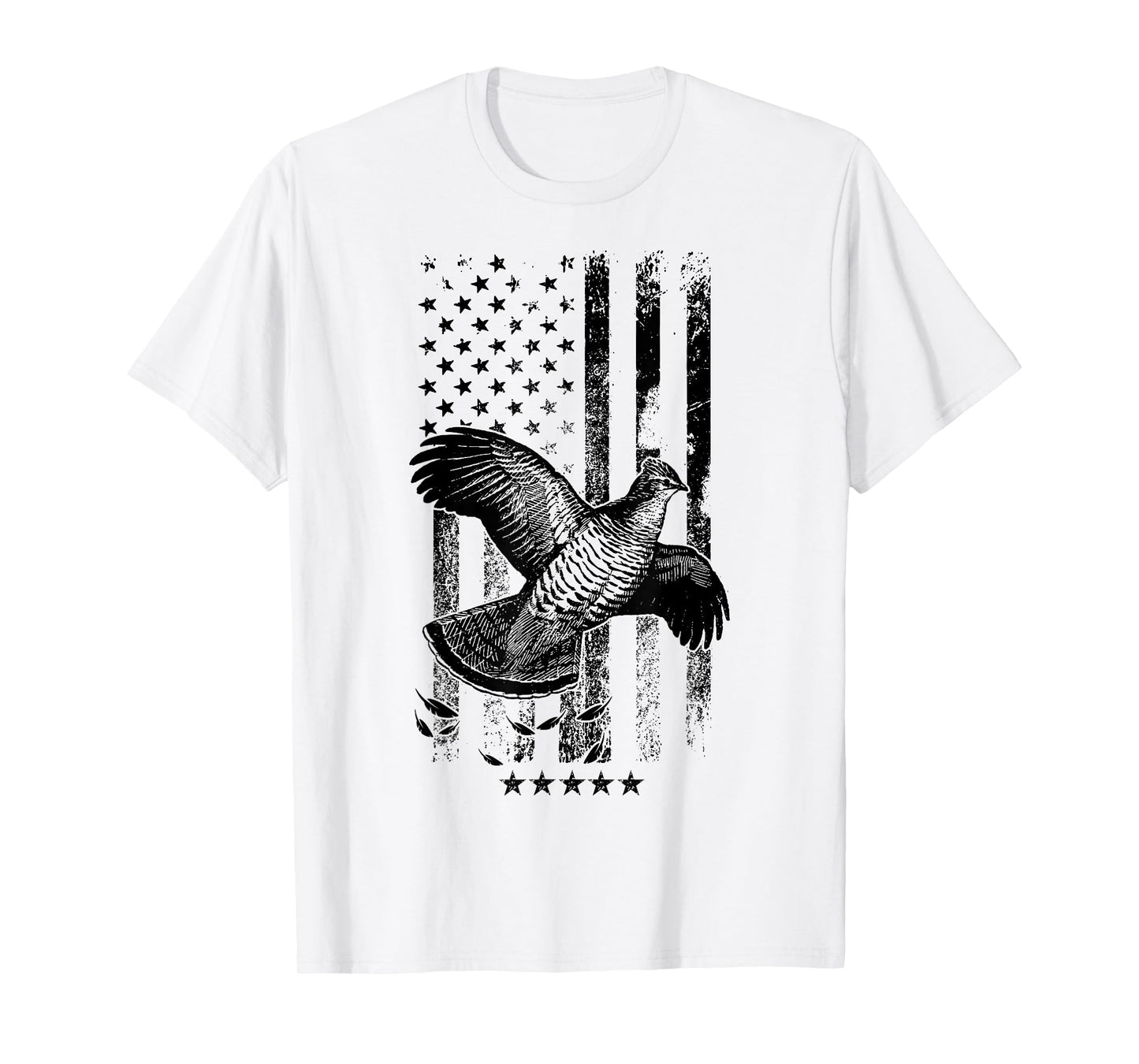 USA American Flag Hunters - Hunting Grouse Bird T-Shirt for Women Men