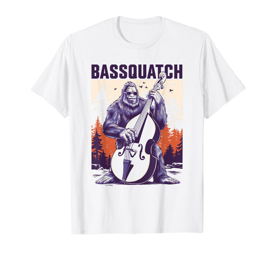 Bassquatch Bigfoot Double Bass Fiddle Upright Bass Sasquatch T-Shirt