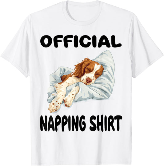 Brittany Spaniel Dog Official Napping shirt Pajamas T-Shirt
