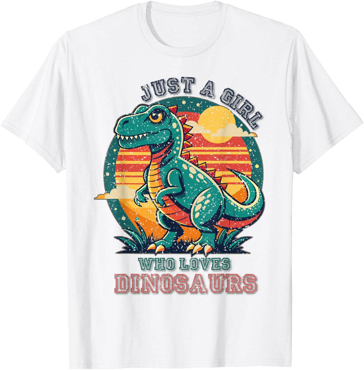 Just a Girl Who Loves Dinosaurs Cute Dino Lover Women Kids T-Shirt