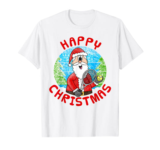 Christmas Santa Playing Tennis, Xmas Funny T-Shirt