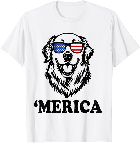 golden retriever 4th of july 'merica T-Shirt