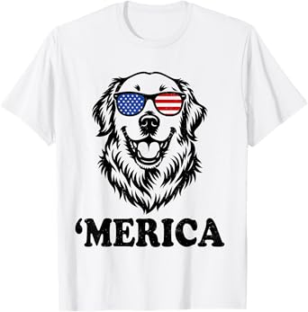 golden retriever 4th of july 'merica T-Shirt
