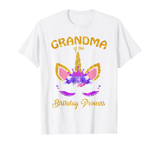 Grandmother Of The Birthday Princess Unicorn Family T Shirt T-Shirt