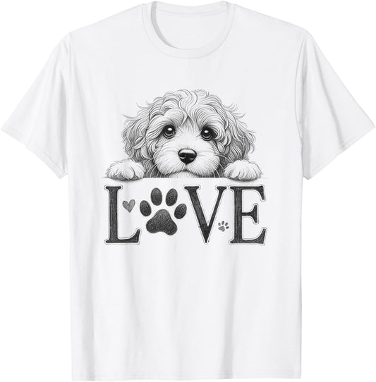 Cavapoo Dog Love Paw Design T-Shirt