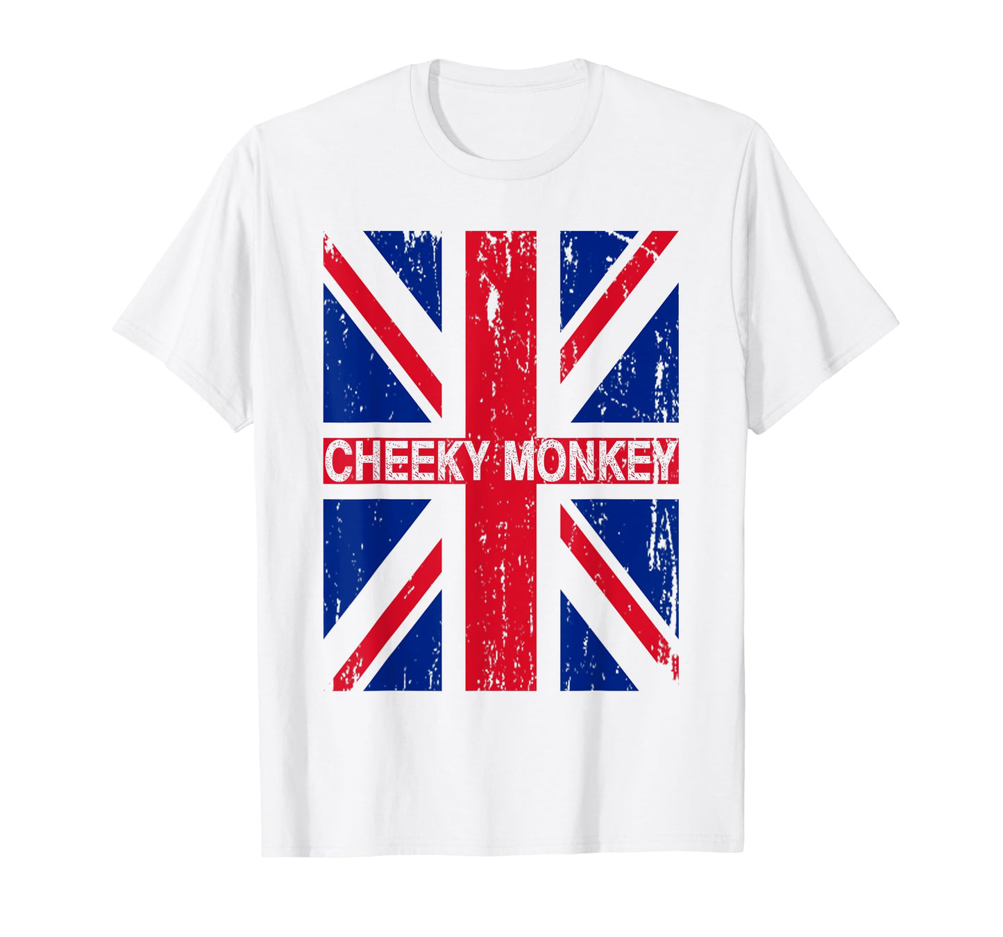 Cheeky Monkey Union Jack Great Britain Flag British Slang T-Shirt