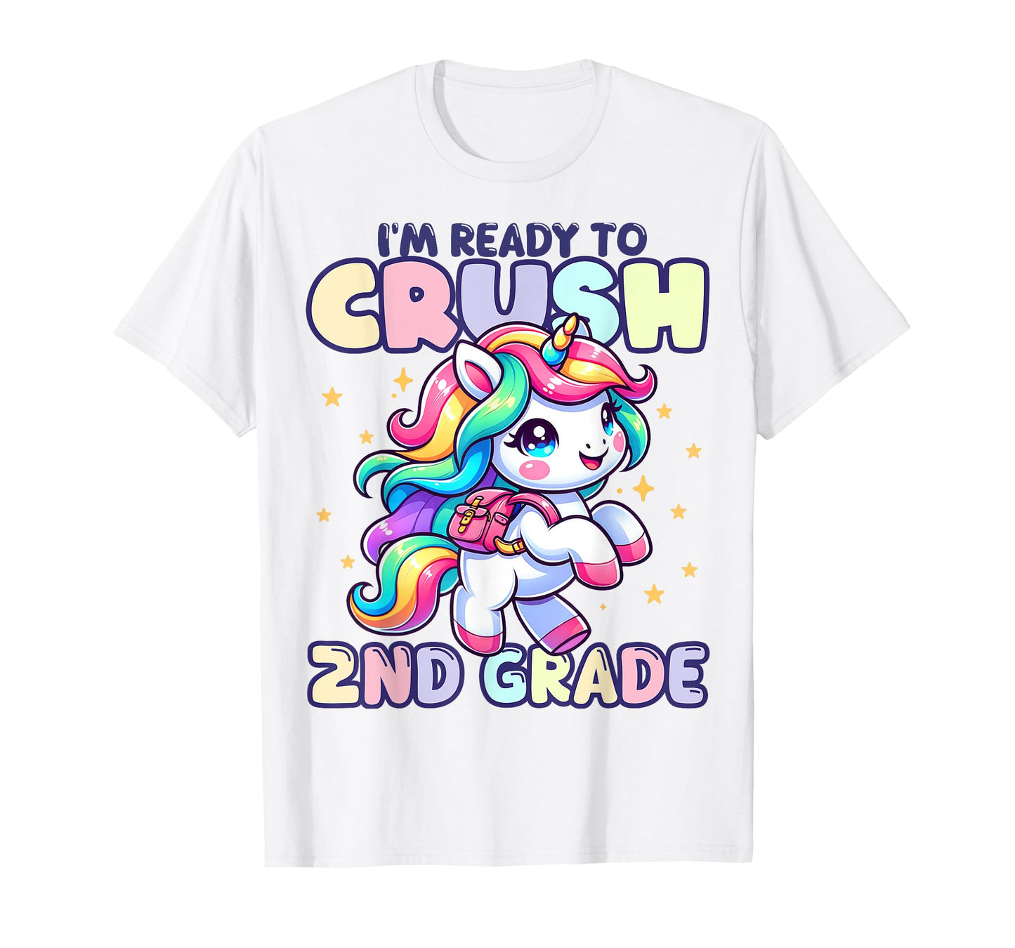 Crush 2nd Grade Girls Back to School Unicorn First Day Cute T-Shirt