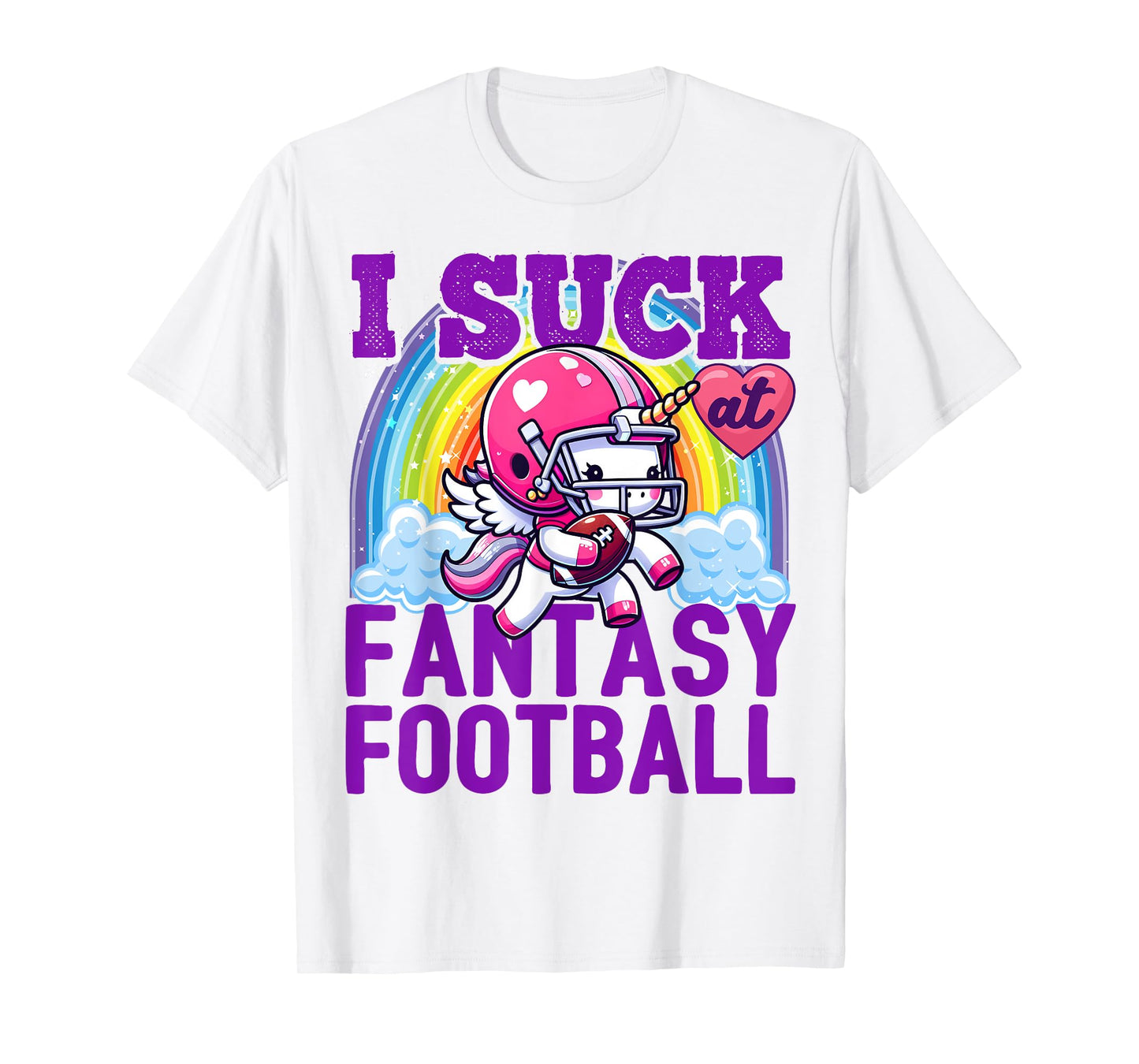 I Suck at Fantasy Football Unicorn Rainbow Loser Men T-Shirt