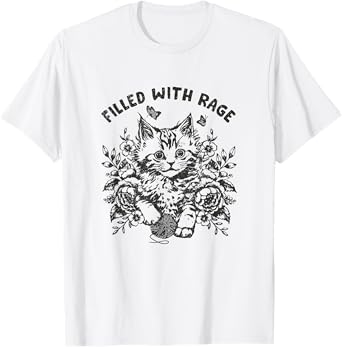 Funny Kitten shirt Cat Meme Cute Cat Filled With Rage T-Shirt for Men Women Girls Kids