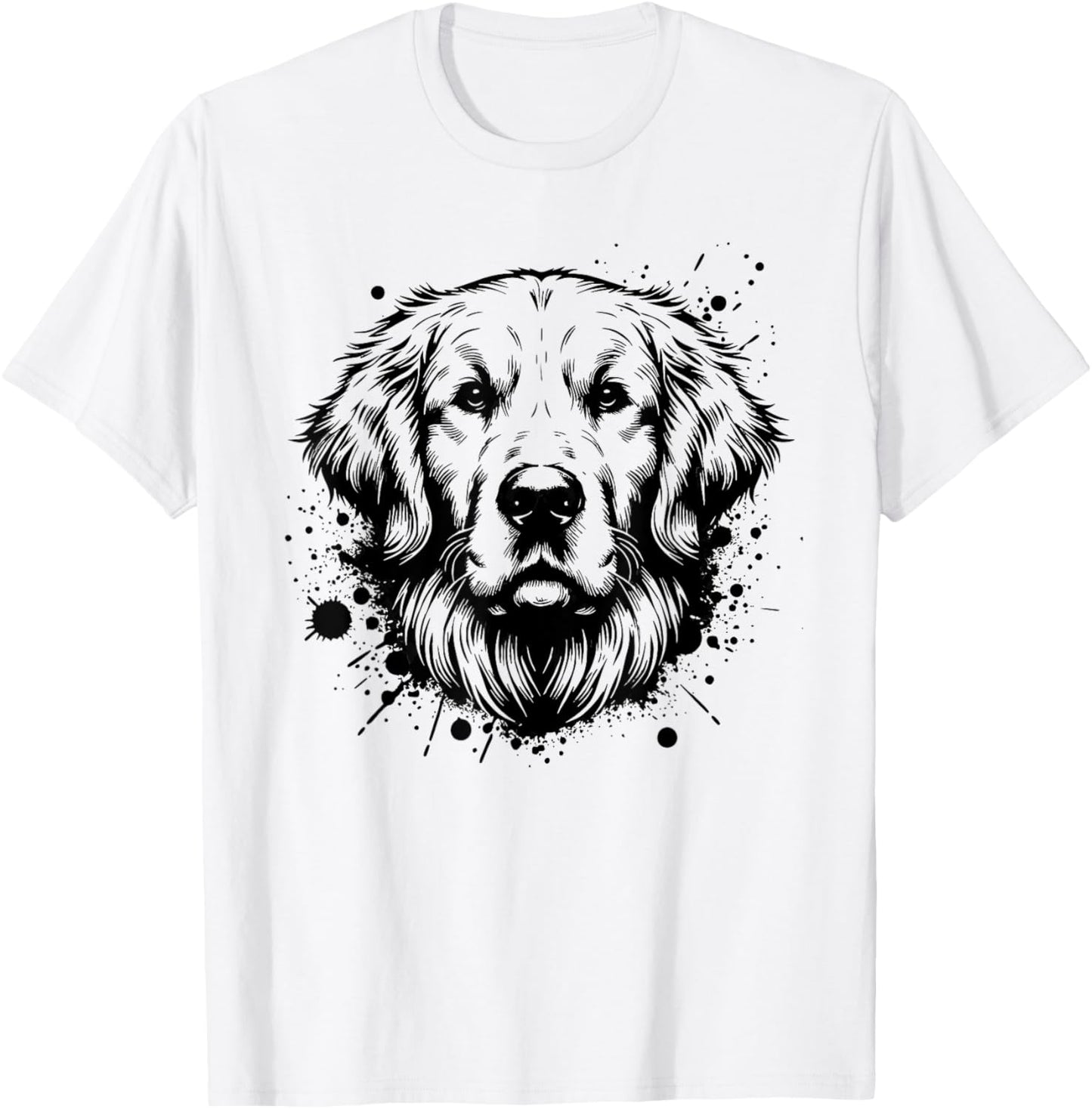 Golden Retriever Art Portrait Retriever Lover T-Shirt