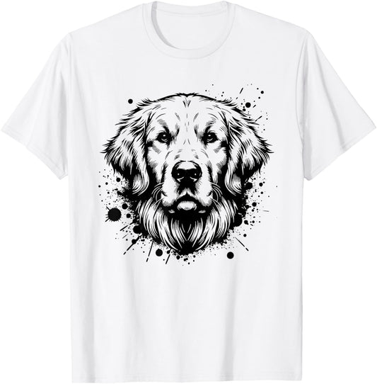 Golden Retriever Art Portrait Retriever Lover T-Shirt