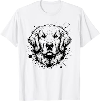 Golden Retriever Art Portrait Retriever Lover T-Shirt