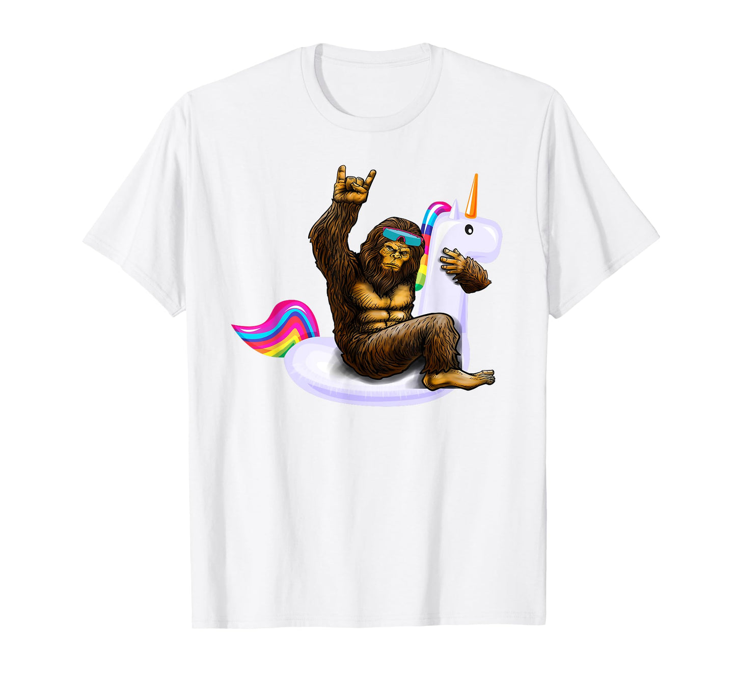 Pool Party Unicorn Floaty Sasquatch Costume Bigfoot Float T-Shirt