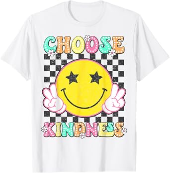 Choose Kindness Retro Groovy Be Kind Inspirational Kids T-Shirt