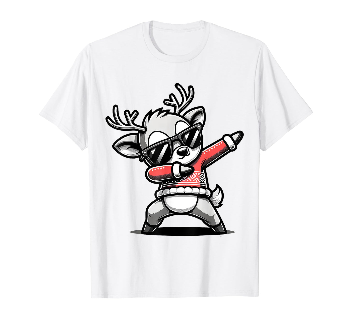 Christmas Reindeer Boys Dabbing Reindeer Santa Xmas Funny T-Shirt