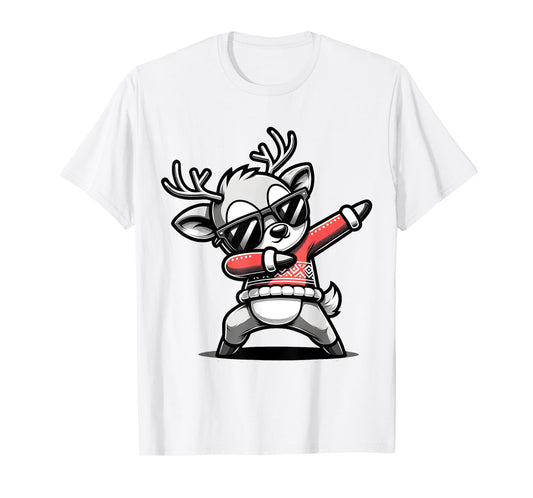 Christmas Reindeer Boys Dabbing Reindeer Santa Xmas Funny T-Shirt