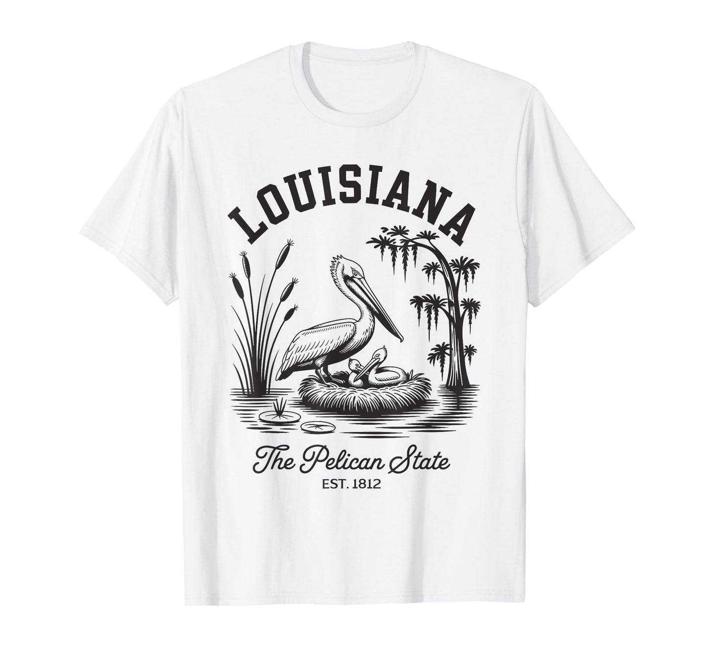 Louisiana Pelican State Shirt Swamp and Wildlife Vintage T-Shirt