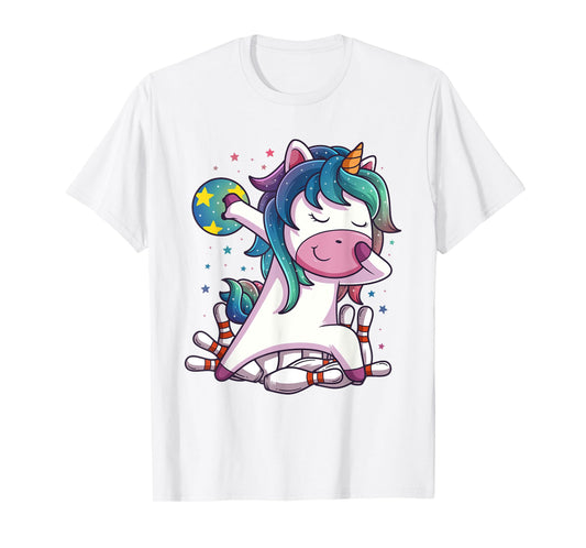 Polka Dot Unicorn Bowling Birthday Party Gift for T-Shirt