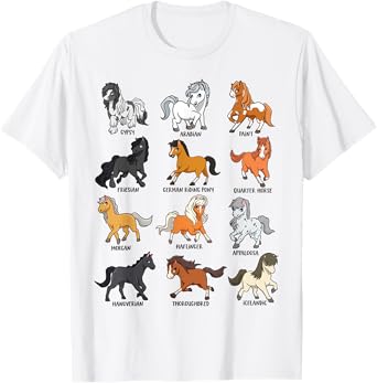 Horse lover - comic Kawaii horses T-Shirt