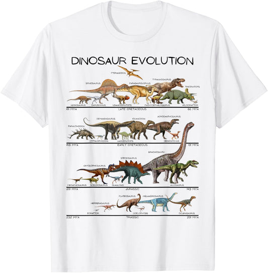 Dinosaur Evolution Dino Timeline Prehistoric Paleontology T-Shirt