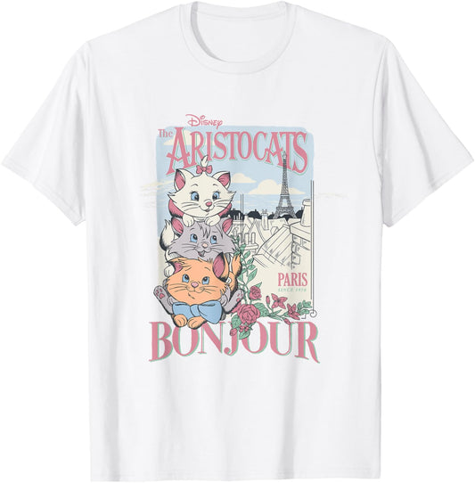Disney The Aristocats Bonjour Paris Since 1979 Vintage Ad T-Shirt