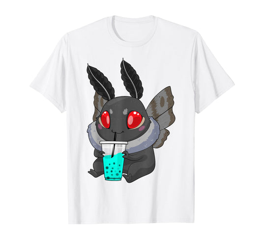 Mothman Bubble Tea Cryptid Kawaii Boba Creature Folklore T-Shirt