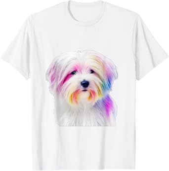 Coton De Tulear Dog Colorful Watercolor Dog T-Shirt