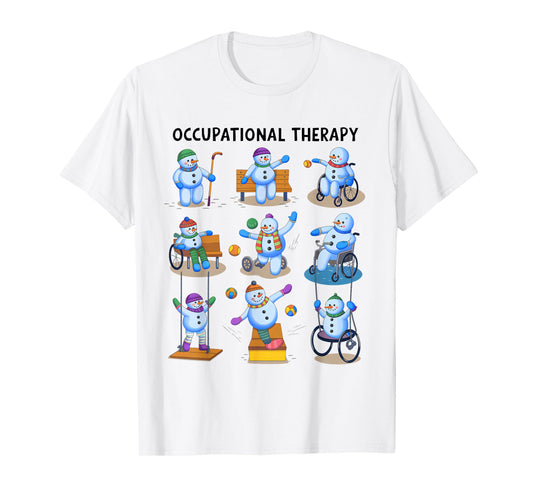 Occupational Therapy OT Christmas Funny Snowman Xmas Vibes T-Shirt