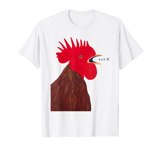 Angry - Chicken Fuck Howling Yelling Art Rooster Painting T-Shirt