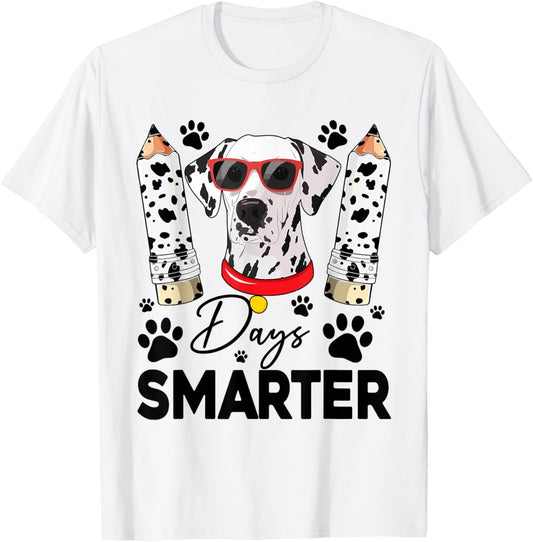 100 Days Smarter Dalmatian Dog 100 Days Of School Kids Boys T-Shirt