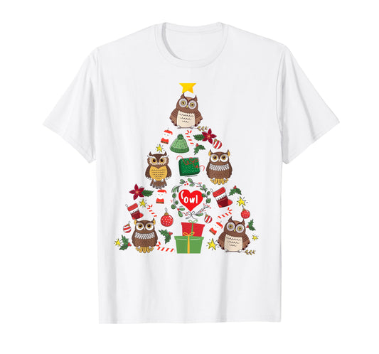 Owl Ornament Christmas Tree Owl Lover Xmas Gifts Men Women T-Shirt