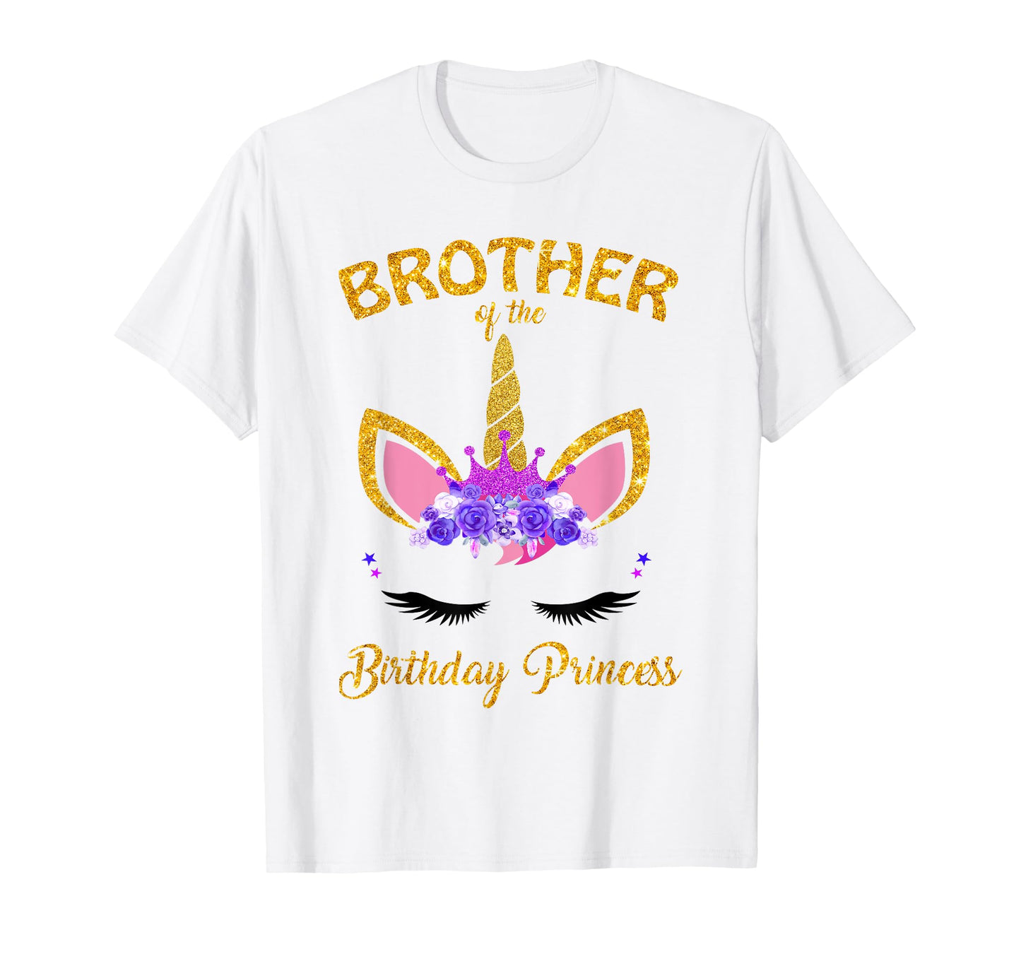 Brother of the Birthday Princess Unicorn Girl Birthday Party T-Shirt