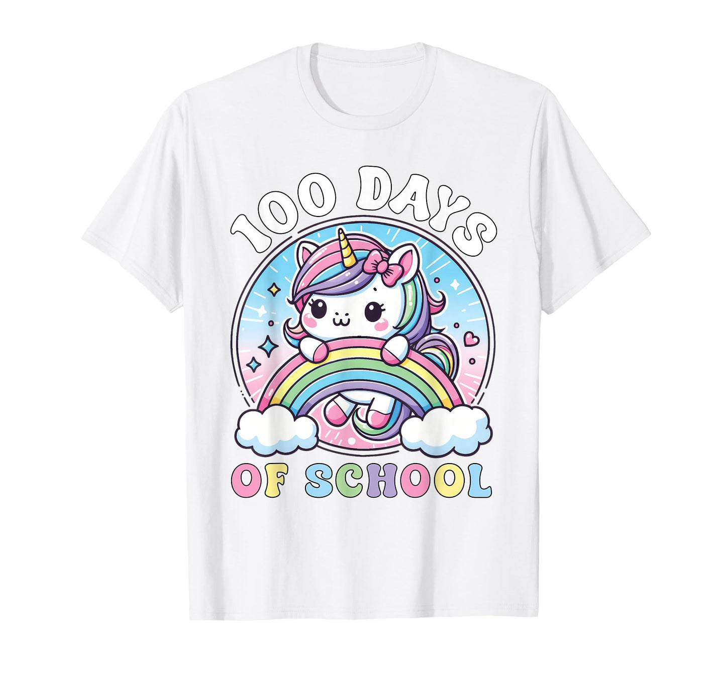 Cute 100 Days of School Girls Unicorn 100th Day School kids T-Shirt