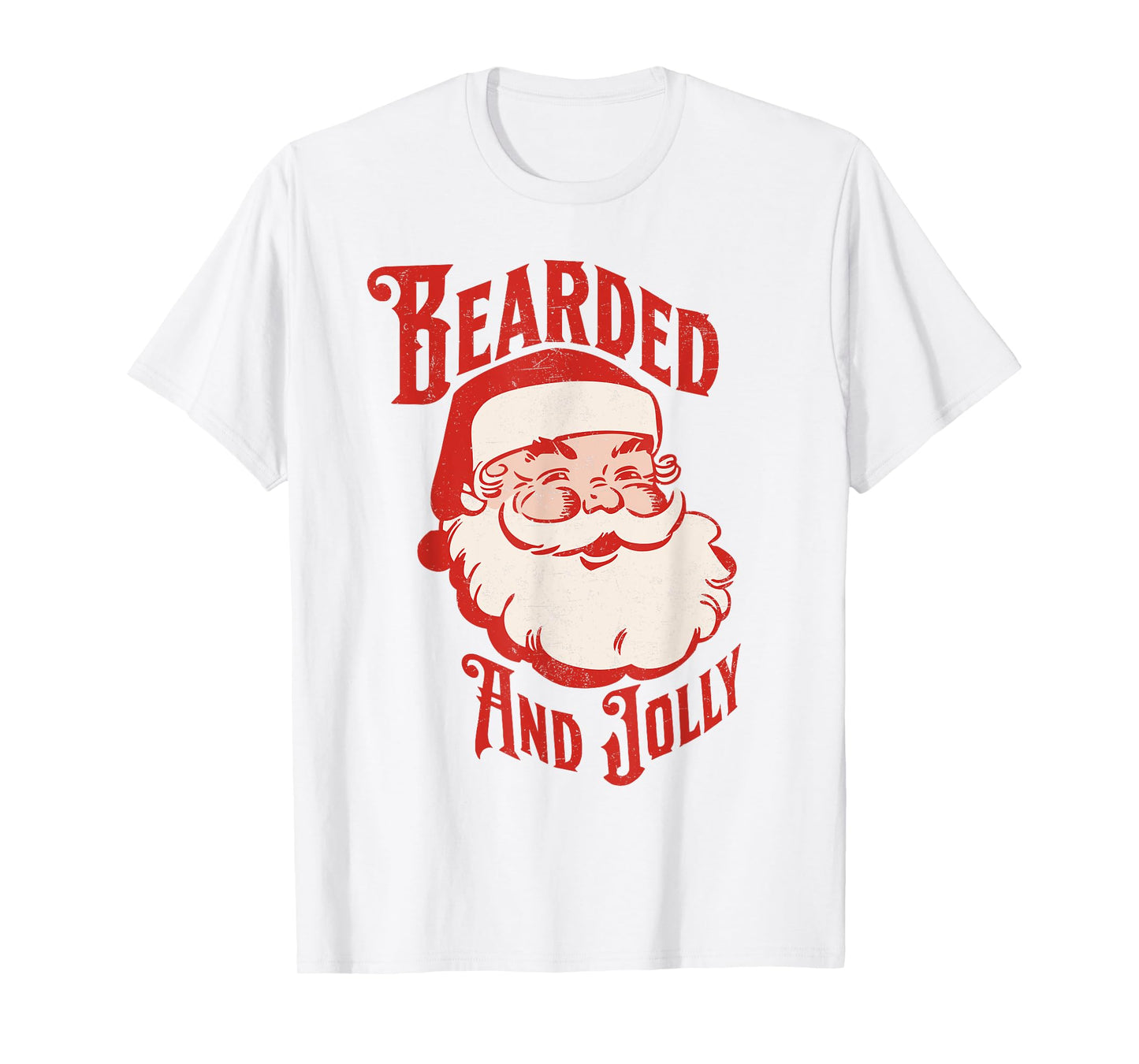 Bearded And Vintage Jolly Funny Santa Christmas Men Apparel T-Shirt