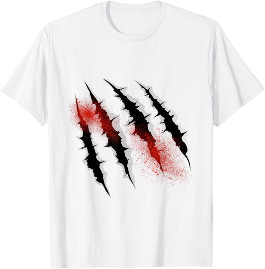 Dinosaur T rex Claw Marks For Halloween Boys Men Kids T-Shirt