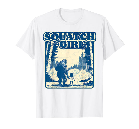 Squatch Girl Cute Sasquatch Bigfoot Lover Girl Holding Hands T-Shirt