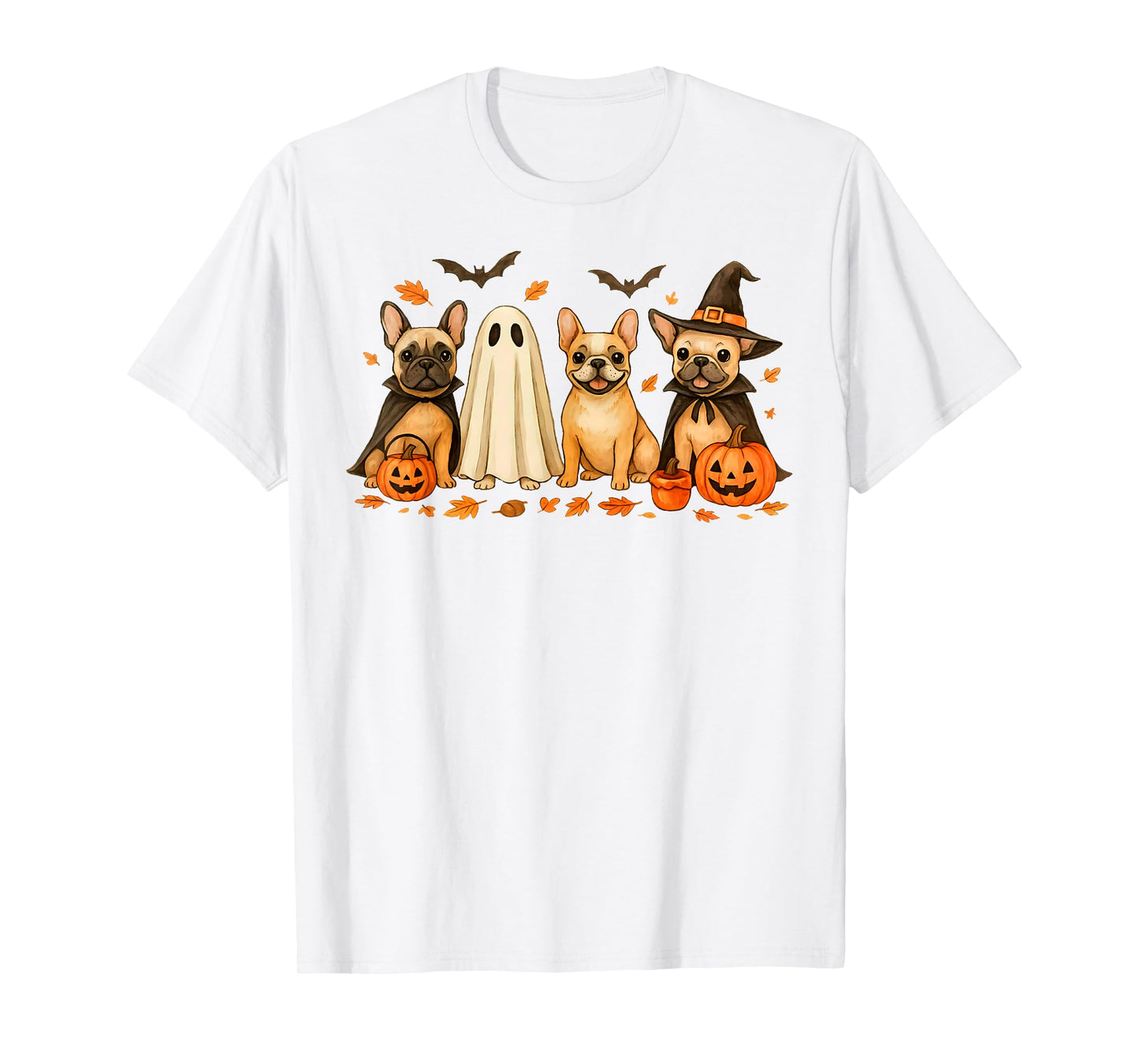Cute French Bulldog Halloween Costume Frenchie Dog Ghost T-Shirt