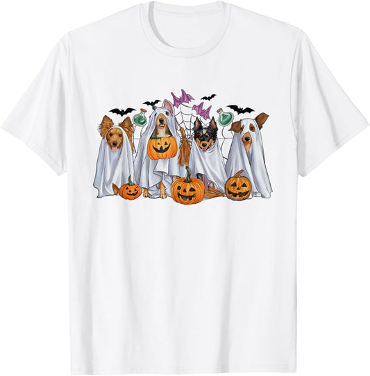 Halloween Boo Dogs Ghost Pumpkins Spooky Dog Lover Outfit T-Shirt