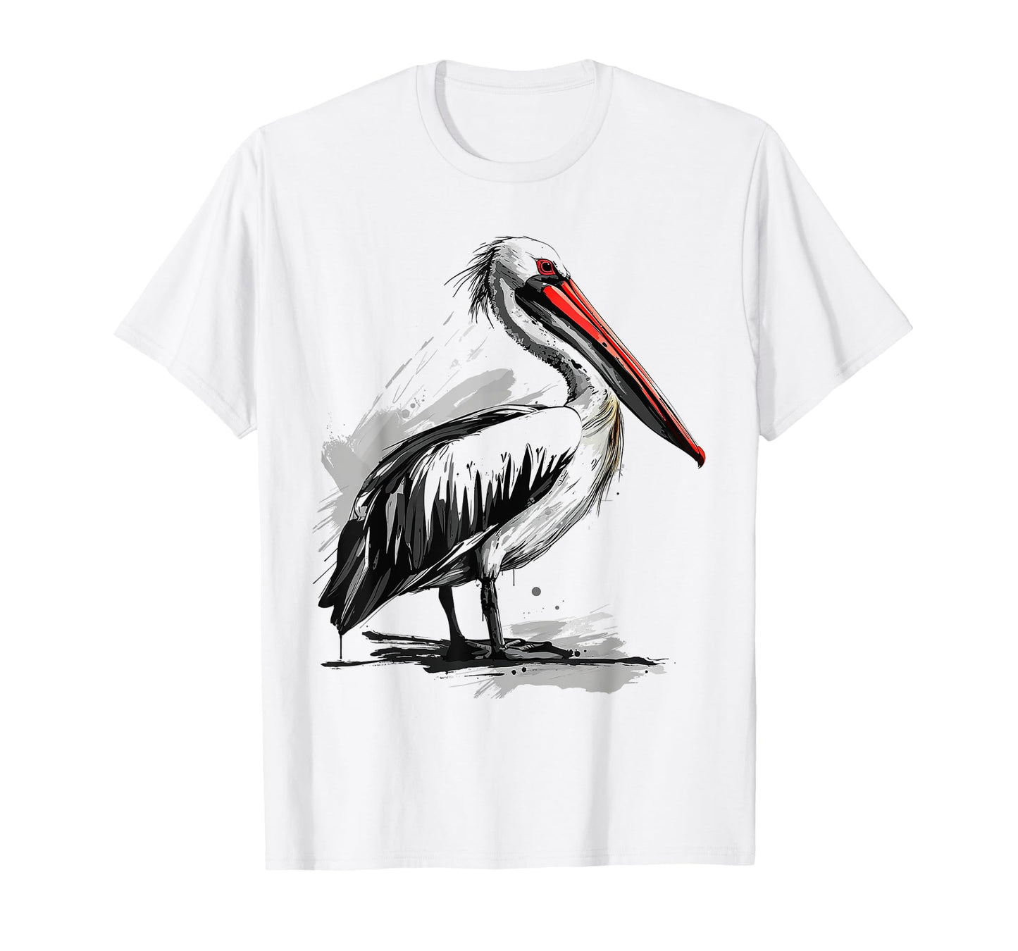 Pelican Animal Print Graphic Drawing Portrait Pelican T-Shirt