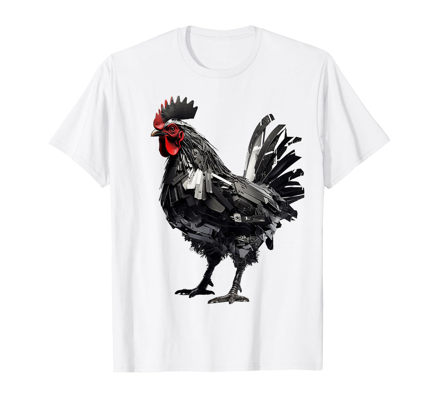 Chicken Polygon Pixel Art Animal Portrait Graphic Chicken T-Shirt