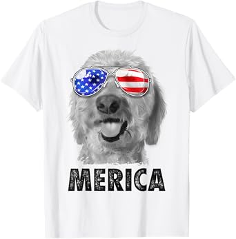 Goldendoodle Doodle 4th of July Merica Men USA American Flag T-Shirt