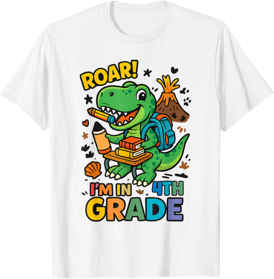 I’m in 4th Grade T Rex Dinosaur Back to School Boys T-Shirt