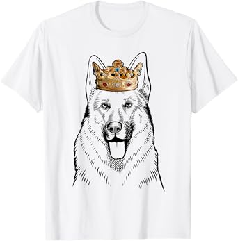 German Shepherd Dog Wearing Crown T-Shirt