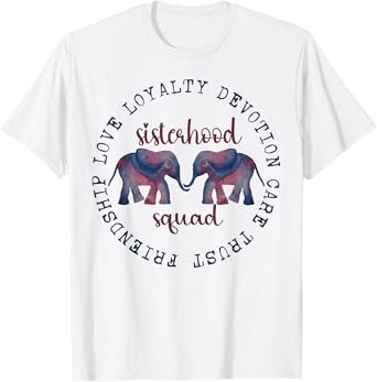 Elephant Friendship Sisterhood Squad Tribe Crew Friend Group T-Shirt