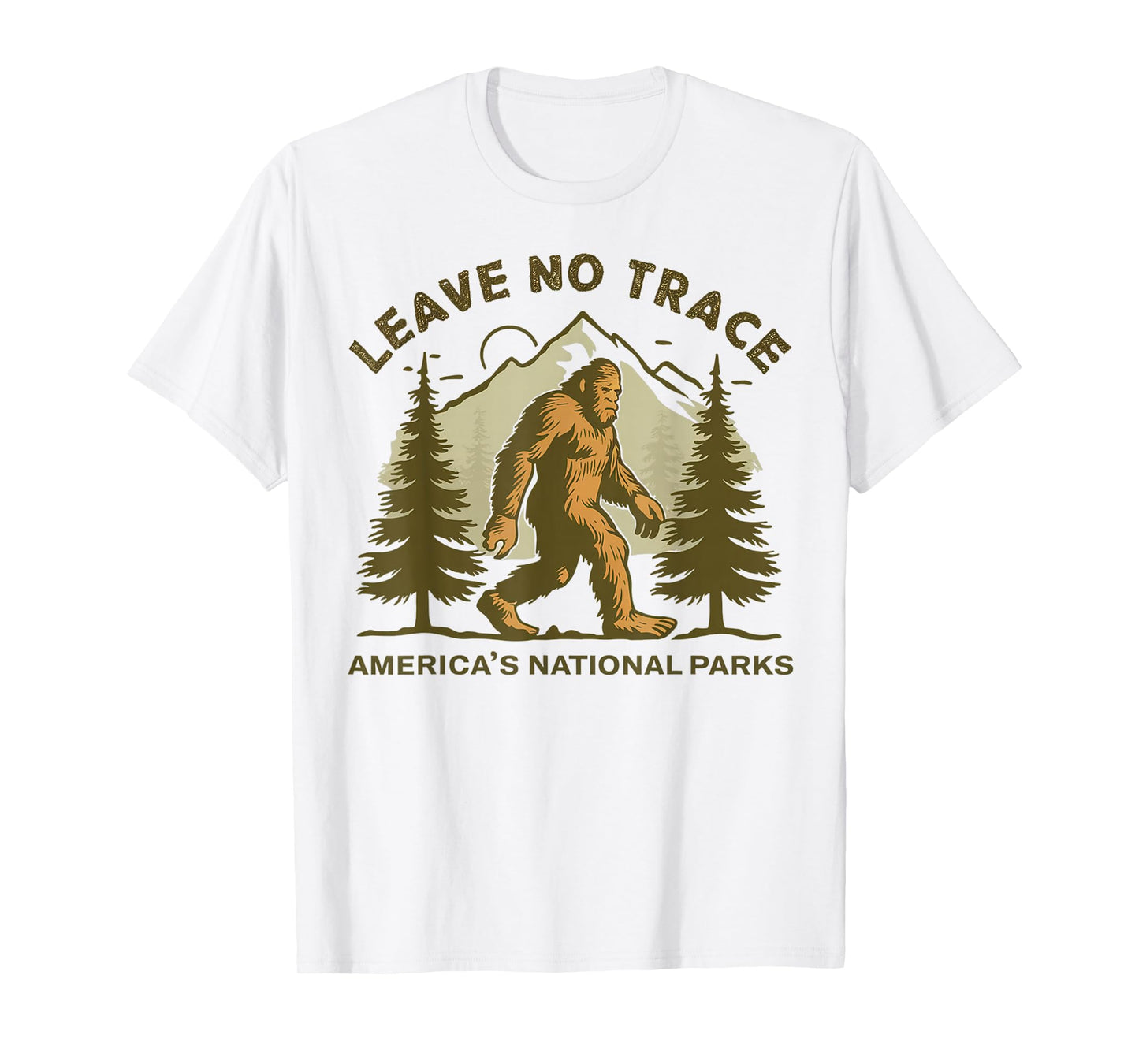 Leave No Trace America National Parks Shirt Funny Big Foot T-Shirt