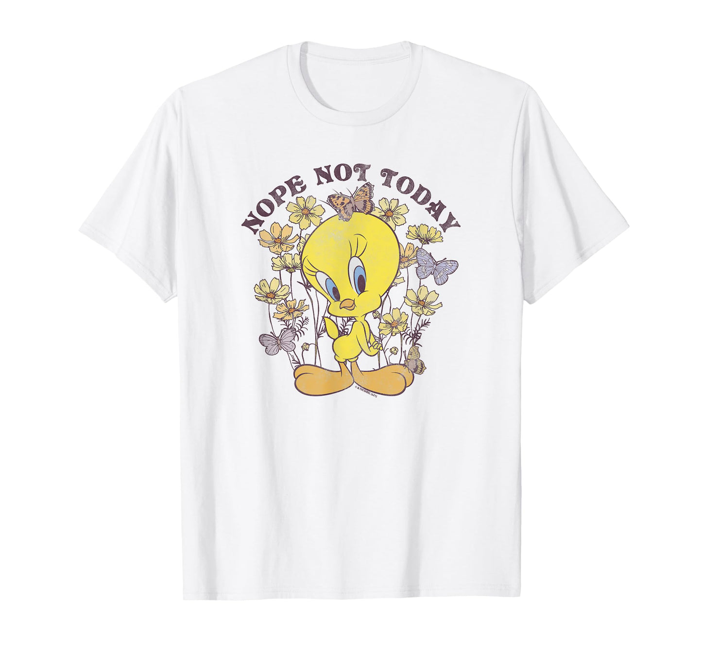 Looney Tunes Tweety Bird Floral Butterfly Nope Not Today T-Shirt