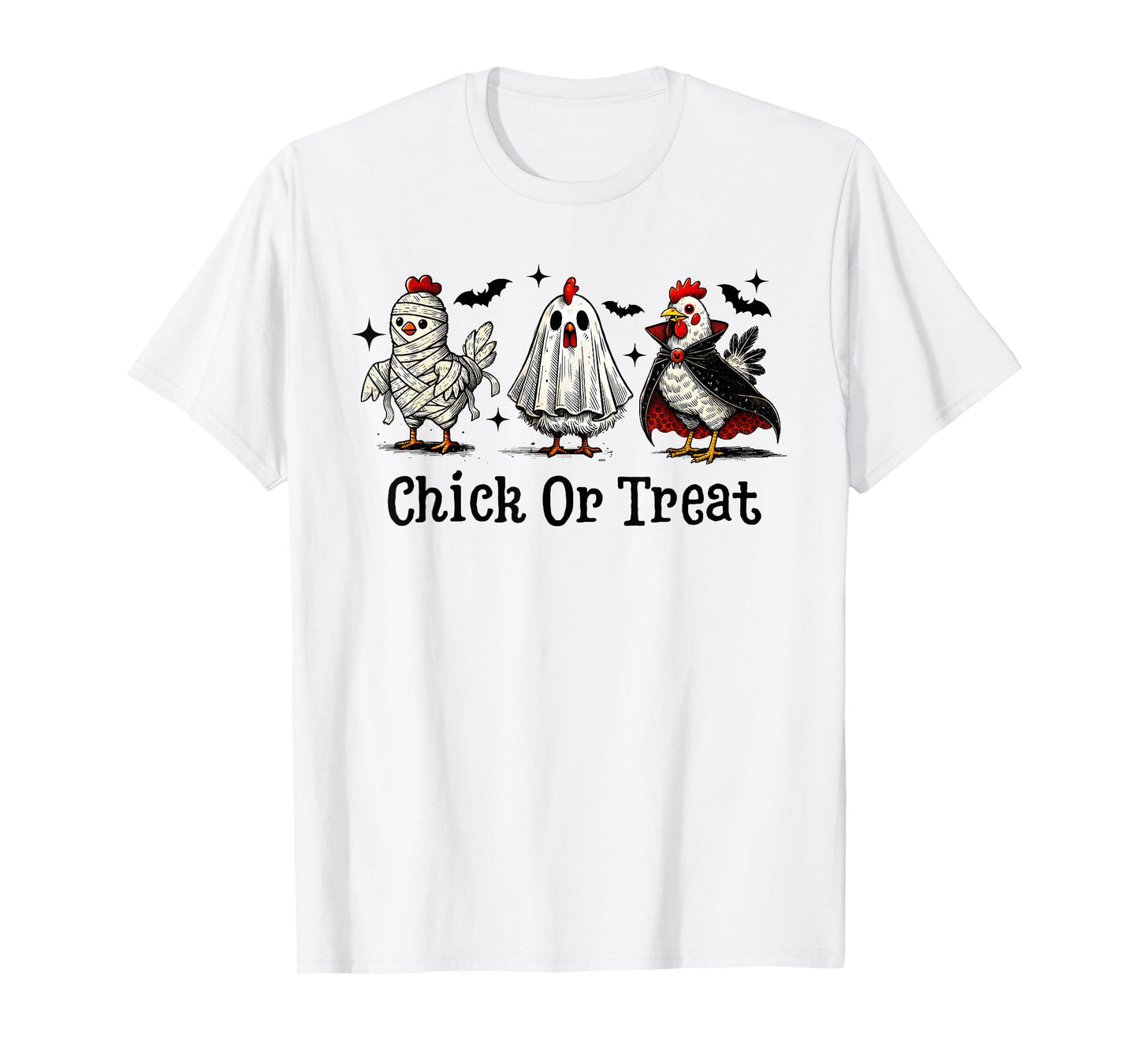 Chick Or Treat Funny Halloween Witch Spooky Cute Chicken T-Shirt