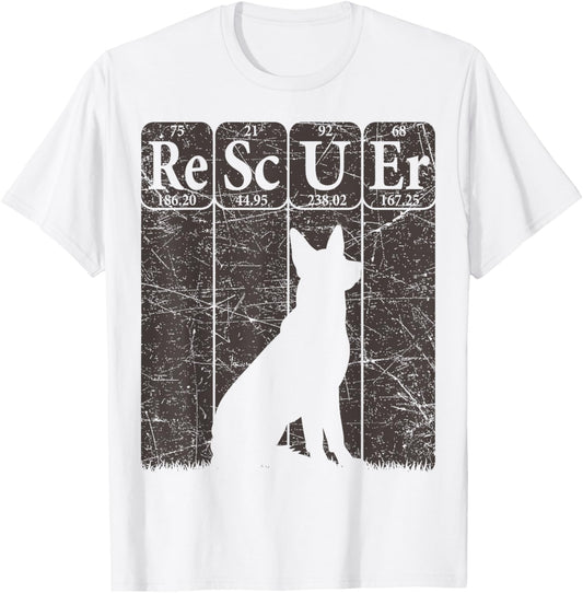 Dog Rescuer Periodic Table Elements Dog Rescue Retro T-Shirt