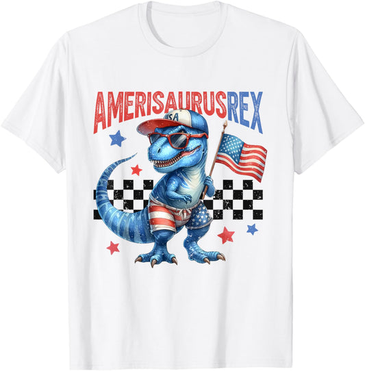 Amerisaurusrex T Rex Dinosaur 4th of July Retro Toddler Kids T-Shirt